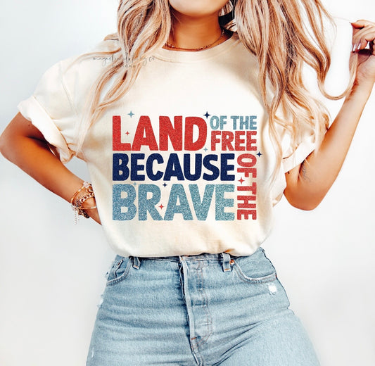 Land of the Free {Clear Film Screen Print Transfer} - ADULT 10.5x7.2