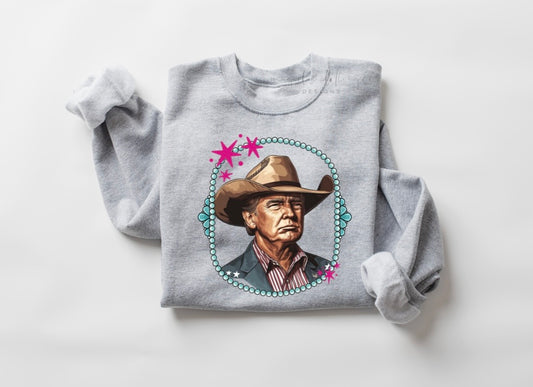 Western Trump Portrait {Clear Film Screen Print Transfer} - ADULT 10x10.5