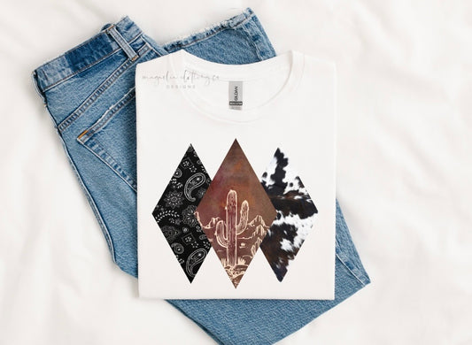 Western Diamonds {Clear Film Screen Print Transfer} - ADULT 10.5x9.5