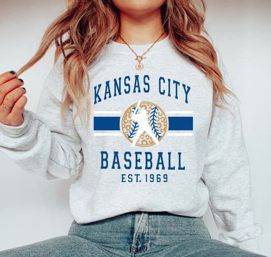 Kansas City Baseball Leopard Est. 1969 {Clear Film Screen Print Transfer} - ADULT 10.5x9.7