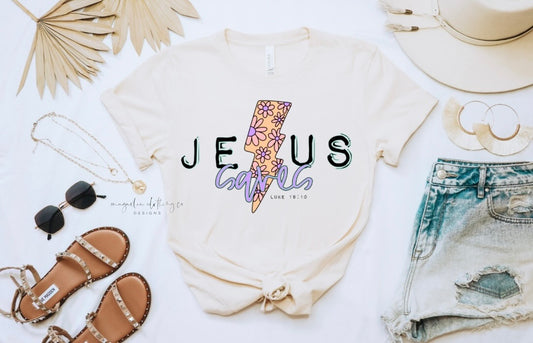 Jesus Saves {Clear Film Screen Print Transfer} - ADULT 10.5x6.9