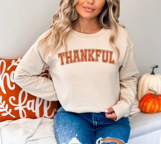 Thankful {Screen Print Transfer} - ADULT 10.5x3